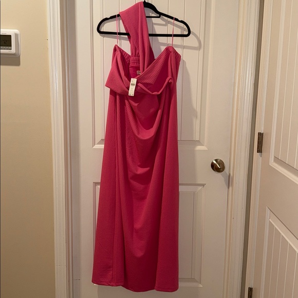 Elegant Pink one shoulder Dress - Picture 4 of 4